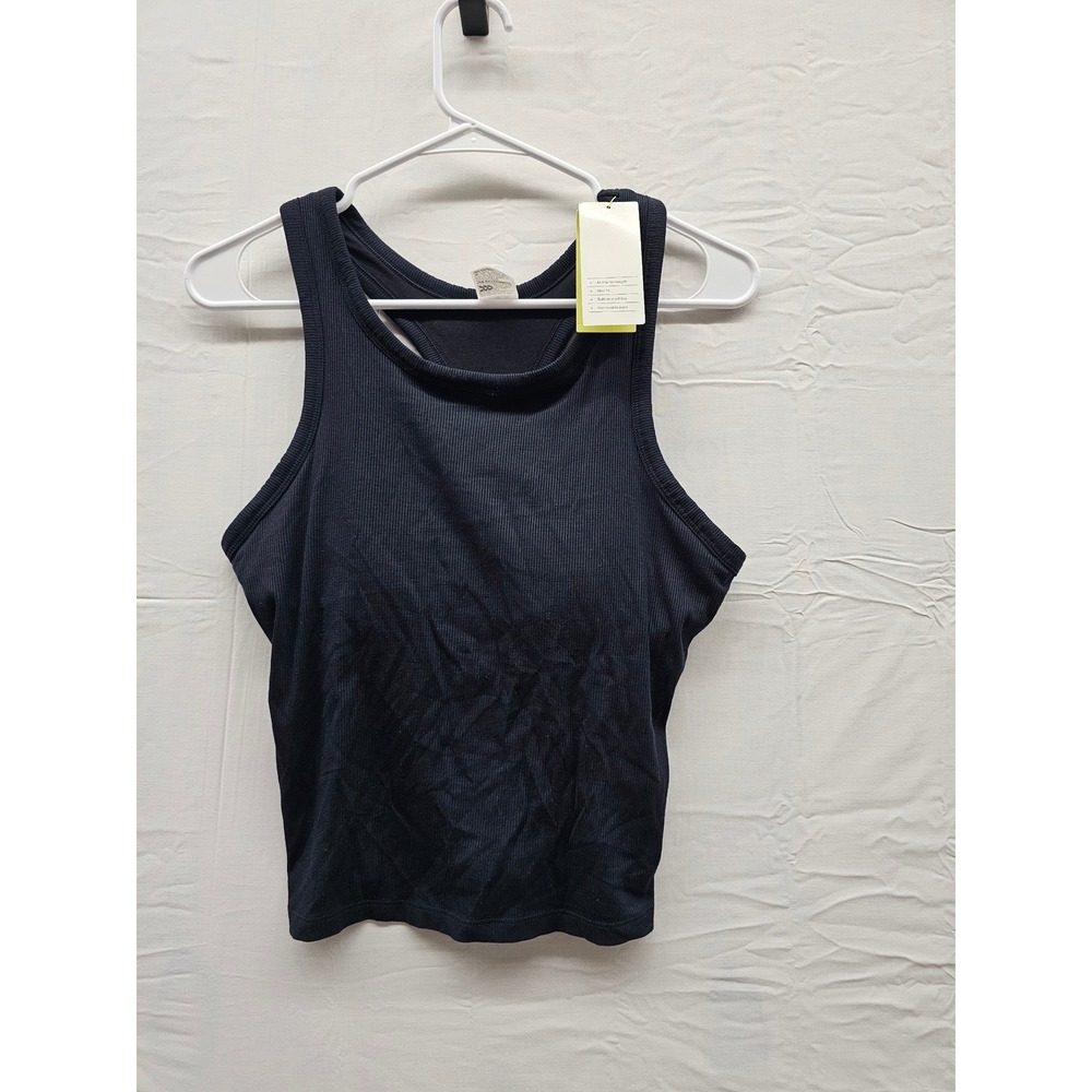 All in Motion Womens Support Tank Top Black Modal Blend Athletic Size Small
